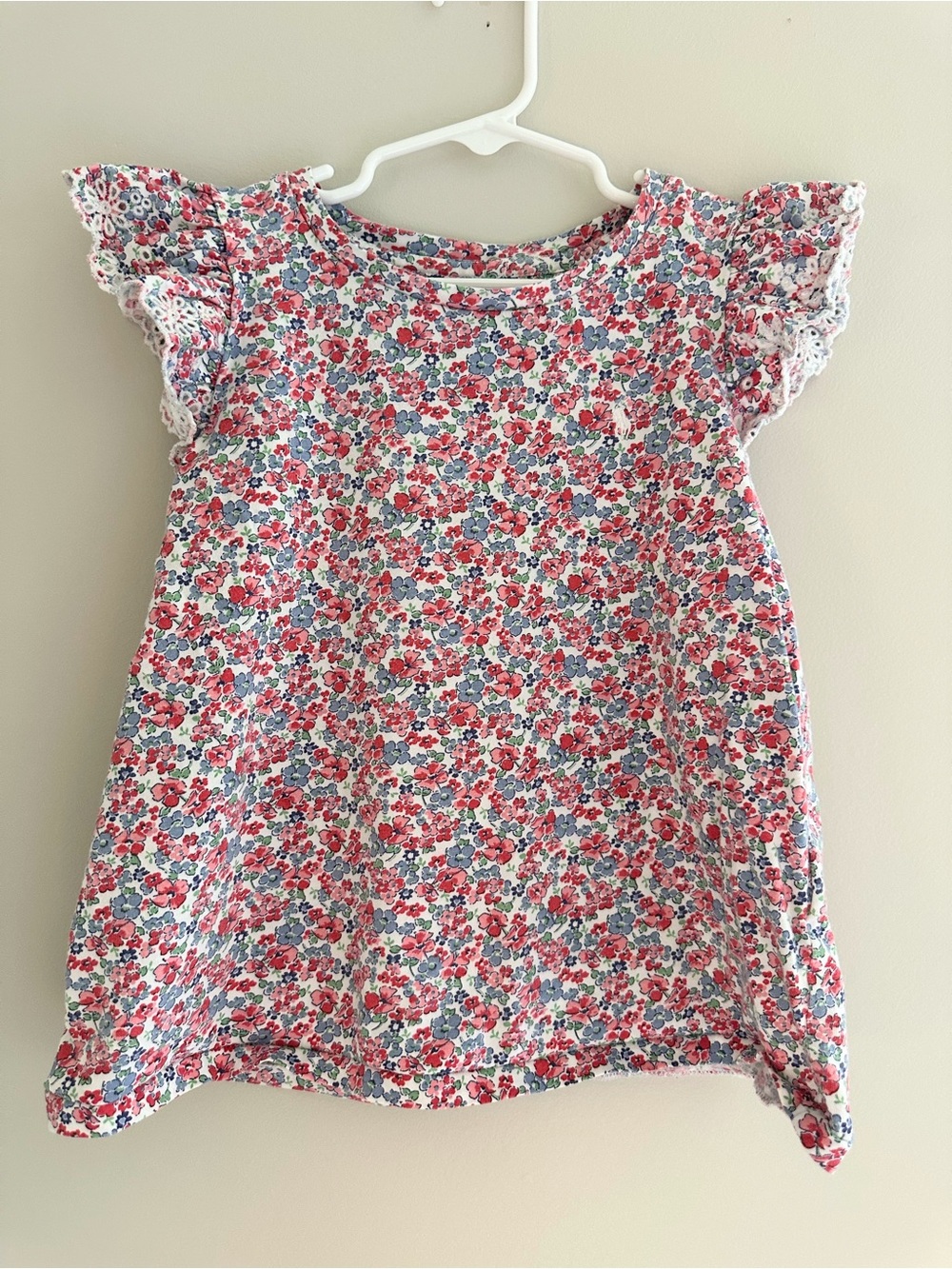Ralph Lauren Floral Eyelet Cotton Jersey Top, Size 6